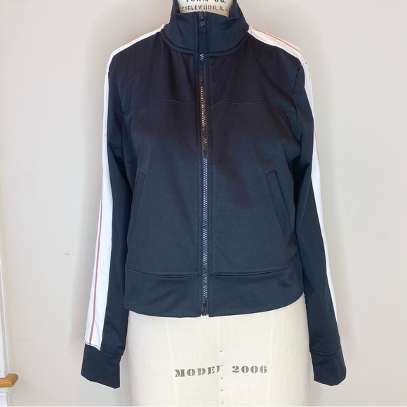 AERO Aeropostale Zip Up Crop Bomber Light Jacket Black Size L - Picture 1 of 5